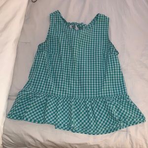 J. Crew Plaid Peplum Shirt